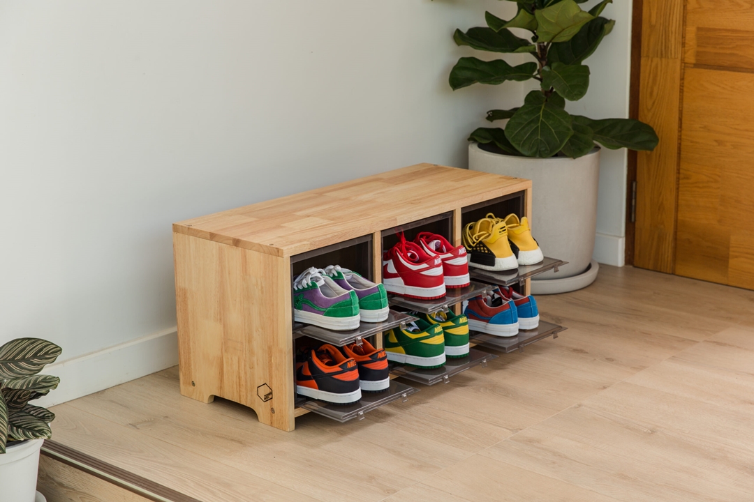 【国内 11/24 発売】ローテーブルにもスツールにもなっちゃう「TOWER BOX SNEAKERS WOODEN STOOL」が発売 (タワーボックス)