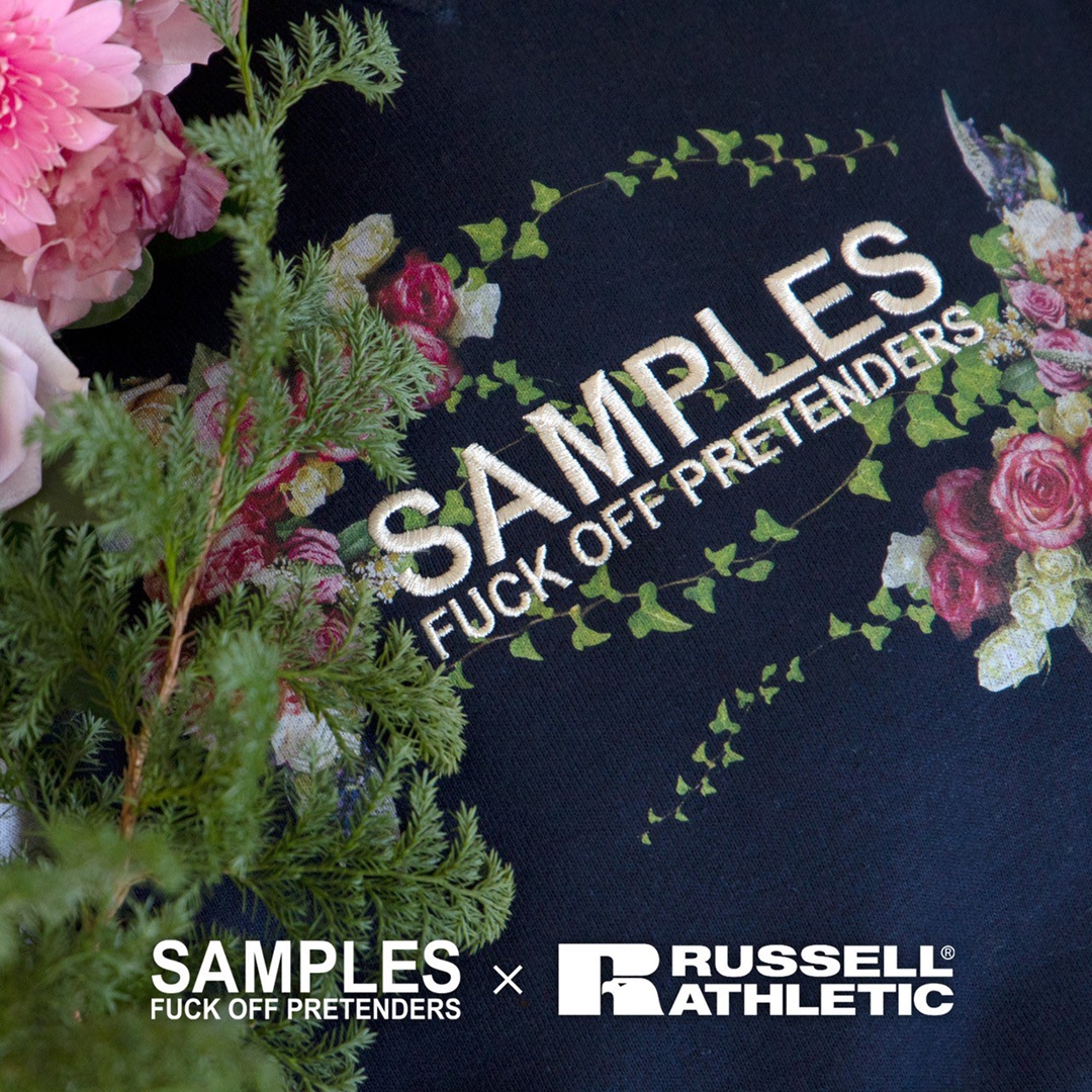 カラフルな薔薇を配置したSAMPLES × RUSSELL ATHLETIC コラボフーディが1/16発売 (サンプルズ ラッセル・アスレチック)