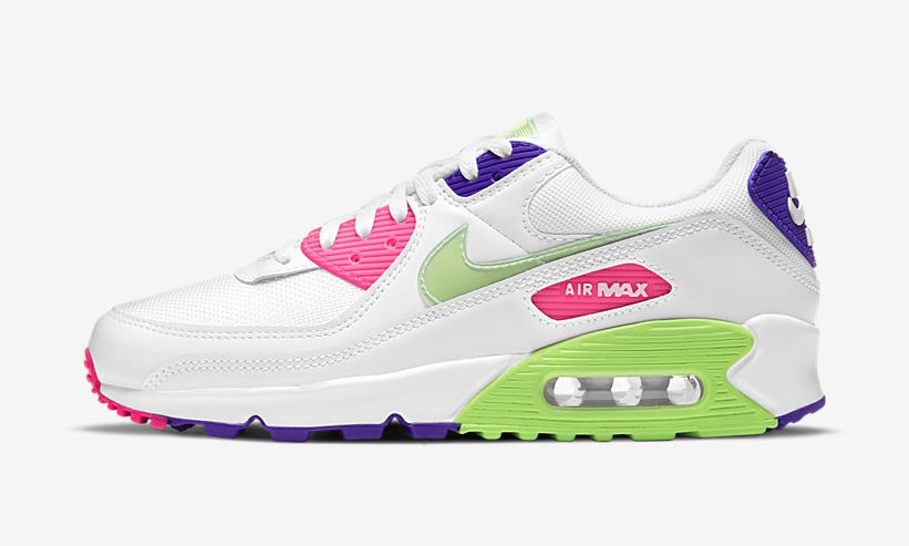 ナイキ エア マックス 90 “ホワイト/ピンク/パープル/グリーン” (NIKE AIR MAX 90 “White/Pink/Purple/Green”) [DH0250-100]