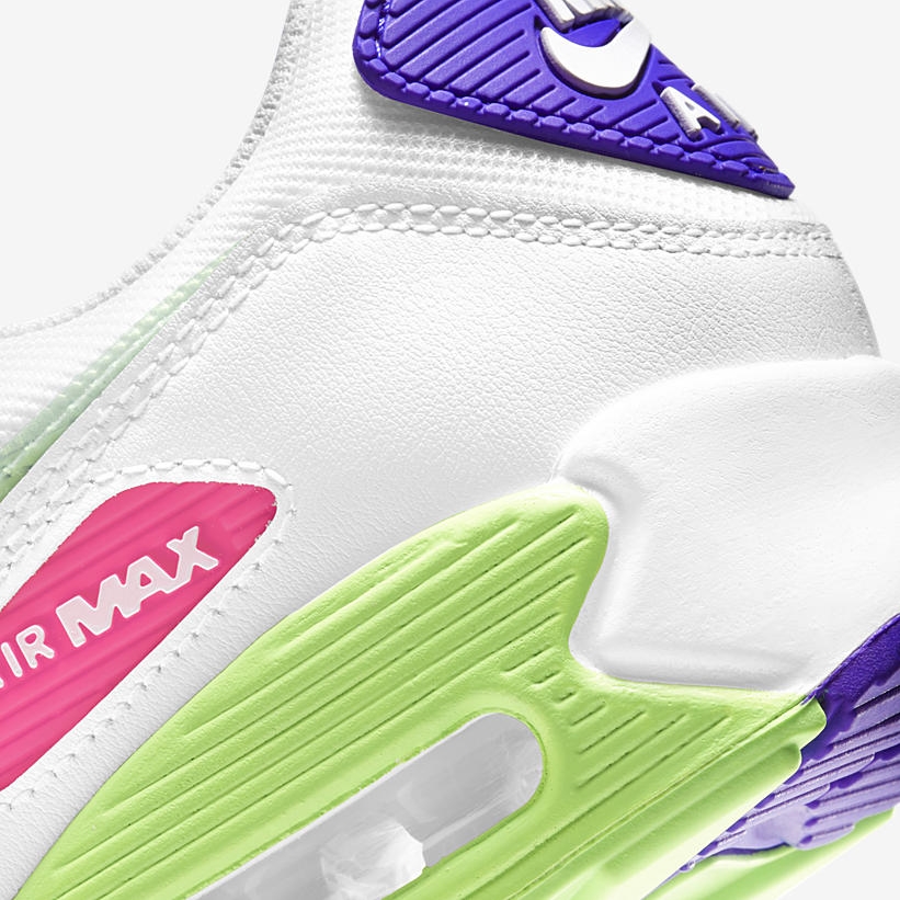 ナイキ エア マックス 90 “ホワイト/ピンク/パープル/グリーン” (NIKE AIR MAX 90 “White/Pink/Purple/Green”) [DH0250-100]