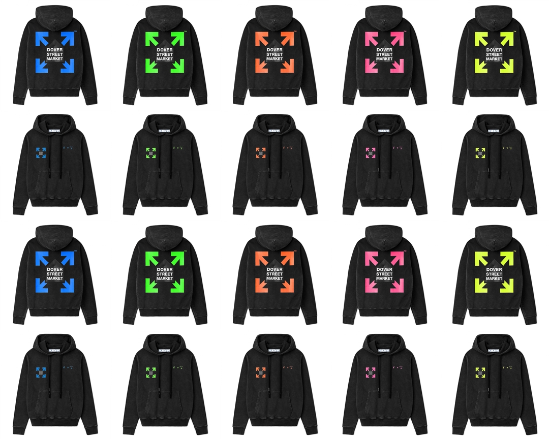 OFF-WHITE C/O VIRGIL ABLOH × DSM “Fluro Rebellion HOODIE” (オフホワイト ドーバーストリートマーケット)