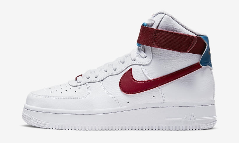 ナイキ ウィメンズ エア フォース 1 ハイ “ホワイト/チームレッド/グリーンアビス” (NIKE AIR FORCE 1 HIGH “White/Team Red/Green Abyss”) [334031-119]