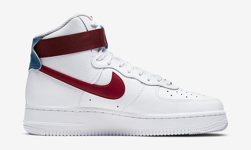 ナイキ ウィメンズ エア フォース 1 ハイ “ホワイト/チームレッド/グリーンアビス” (NIKE AIR FORCE 1 HIGH “White/Team Red/Green Abyss”) [334031-119]