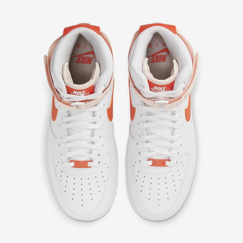 ナイキ ウィメンズ エア フォース 1 ハイ “ホワイト/オレンジパール” (NIKE AIR FORCE 1 HIGH “White/Orange Pearl”) [334031-118]