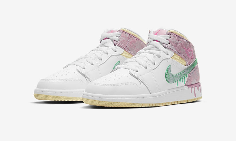 2/26 発売予定！ナイキ GS エア ジョーダン 1 ミッド SE “ペイントドリップ” (NIKE GS AIR JORDAN 1 MID SE “Paint Drip”) [DD1666-100]