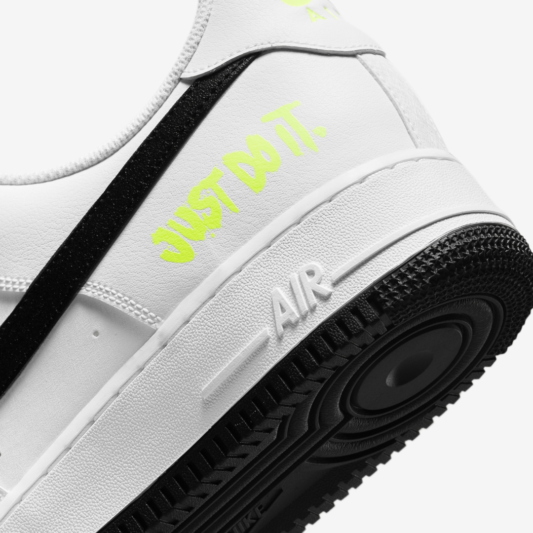 ナイキ エア フォース 1 07 ロー “ジャストドゥイット” ホワイト/ブラック (NIKE AIR FORCE 1 07 LOW “Just Do It” White/Black) [DJ6878-100]