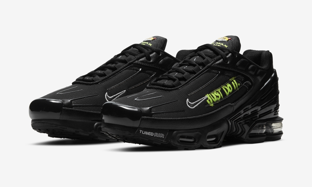 ナイキ エア マックス プラス 3 “ジャストドゥイット” ブラック/ボルト (NIKE AIR MAX PLUS III “Just Do It” Black/Volt) [DJ6877-001]