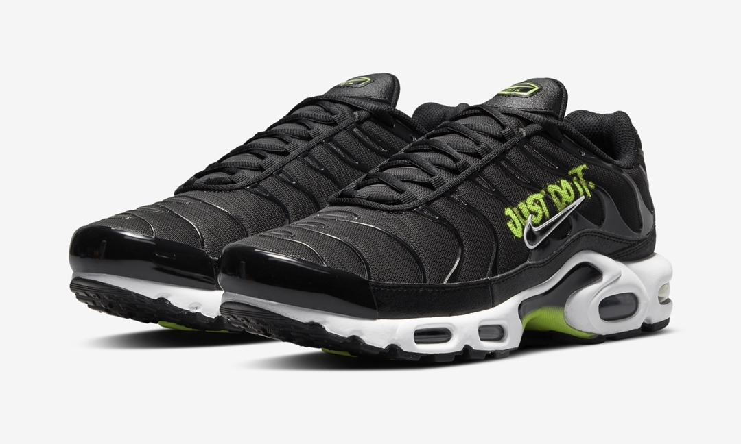 ナイキ エア マックス プラス “ジャストドゥイット” ブラック/ボルト (NIKE AIR MAX PLUS “Just Do It” Black/Volt) [DJ6876-001]