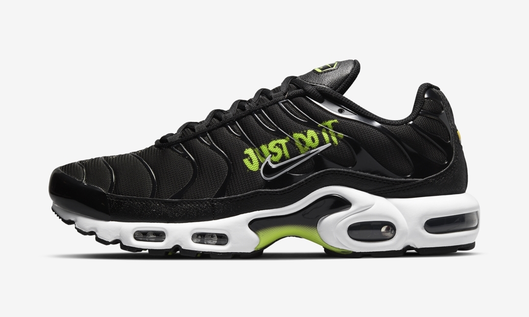 ナイキ エア マックス プラス “ジャストドゥイット” ブラック/ボルト (NIKE AIR MAX PLUS “Just Do It” Black/Volt) [DJ6876-001]