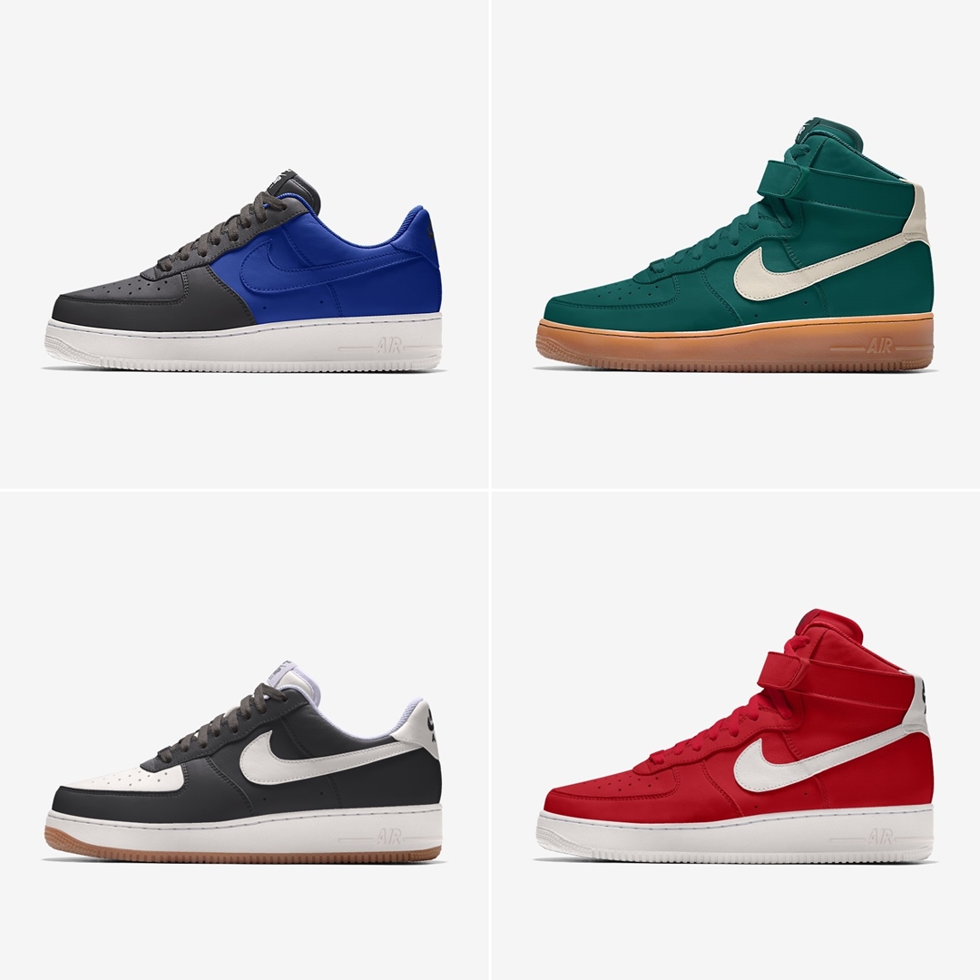 【NIKE BY YOU】スムースレザー、リップルレザーが選択可能な ナイキ エア フォース 1 ロー/ハイ (AIR FORCE 1 LOW/HIGH) [AQ3771,AQ3777,AQ3778-994]