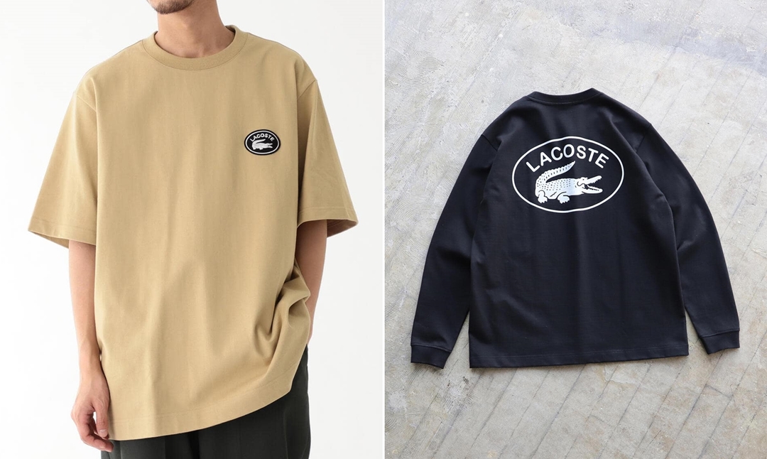 復刻されたブラックカラーバッジ！LACOSTE × BEAMS 別注 Logo T-shirt/Big Croco Long Sleeve T-shirtが4月上旬発売 (ラコステ ビームス)