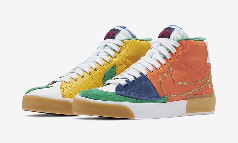 ナイキ SB ブレーザー ミッド エッジ “オレンジ/イエロー/グリーン/ブルー” (NIKE SB BLAZER MID EDGE “Orange/Yellow/Green/Blue”) [DA2189-800]