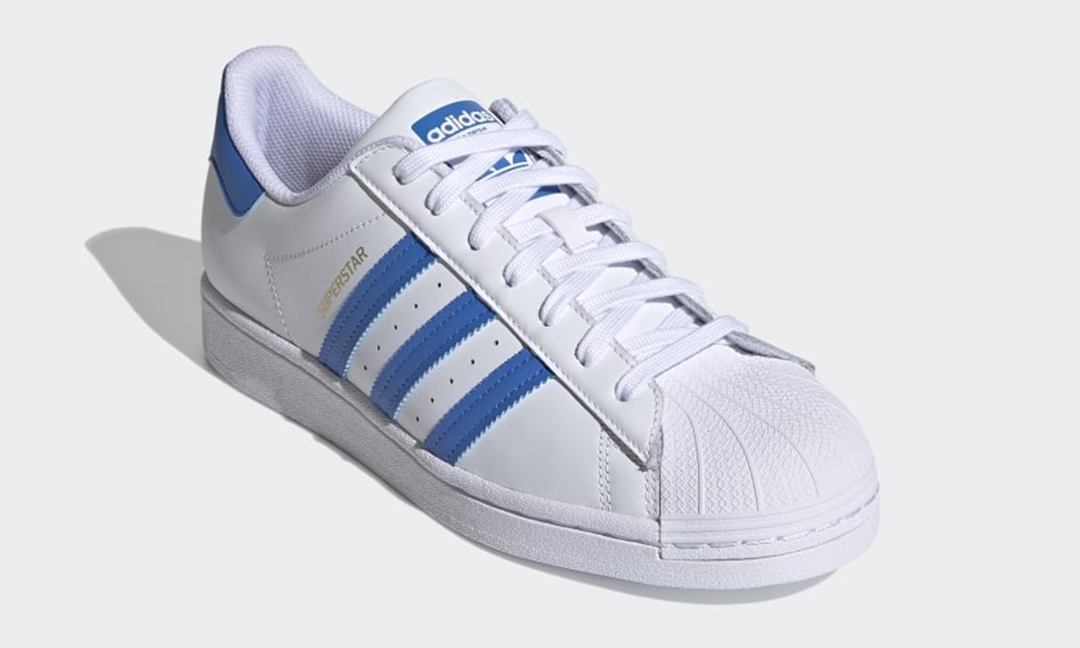 adidas Originals SUPERSTAR “White/True Blue/Gold Metallic” (アディダス オリジナルス スーパースター “ホワイト/トゥルーブルー”) [H68093]