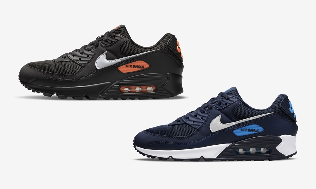 ナイキ エア マックス 90 “ブラック/オレンジ” “ネイビー/ホワイト” (NIKE AIR MAX 90 “Black/Orange” “Navy/White”) [DJ6881-001,400]