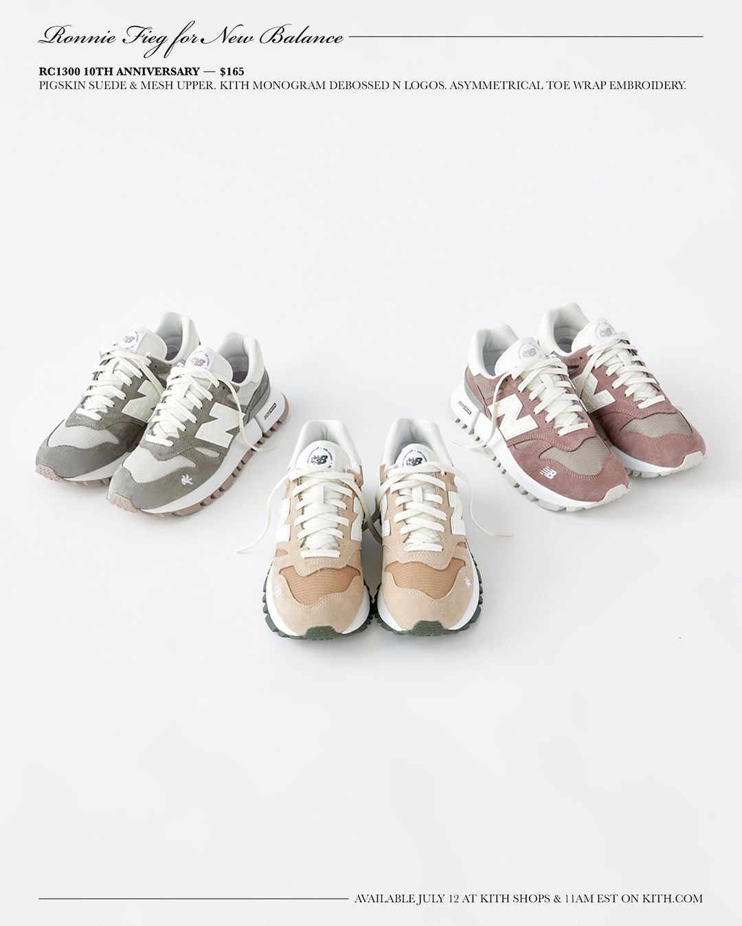 【7/12 発売】KITH RONNIE FIEG × New Balance RC1300 3カラー (キス ニューバランス M1300)