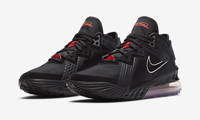 3/4 発売！ナイキ レブロン 18 ロー “ブラック/ホワイト/ユニバーシティレッド” (NIKE LEBRON XVIII LOW “Black/White/University Red”) [CV7562-001]