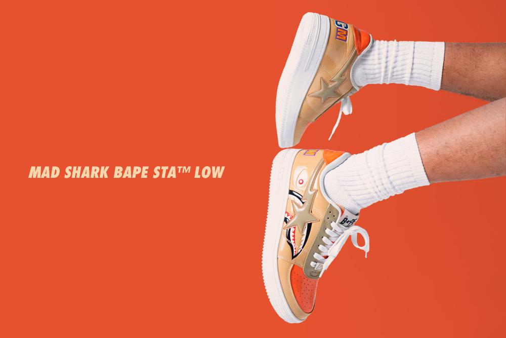 BAPE STA 新作「MAD SHARK BAPE STA LOW」が2/20 発売 (A BATHING APE ア ベイシング エイプ)