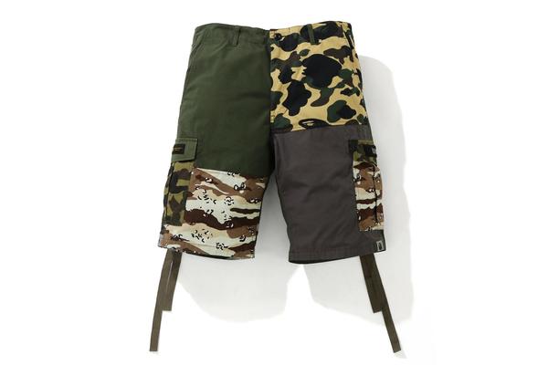 A BATHING APEから DESERT CAMO、1ST CAMO、COLOR CAMOをパッチワークのように組み合わせた「BAPE CRAZY CAMO ITEMS」が2/20 発売 (ア ベイシング エイプ)