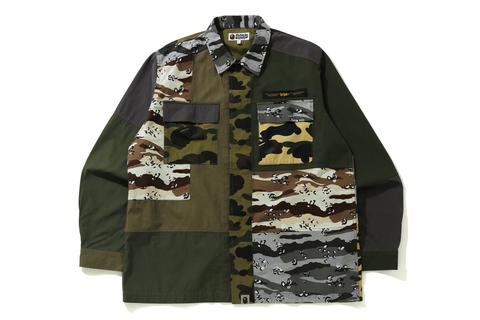 A BATHING APEから DESERT CAMO、1ST CAMO、COLOR CAMOをパッチワークのように組み合わせた「BAPE CRAZY CAMO ITEMS」が2/20 発売 (ア ベイシング エイプ)