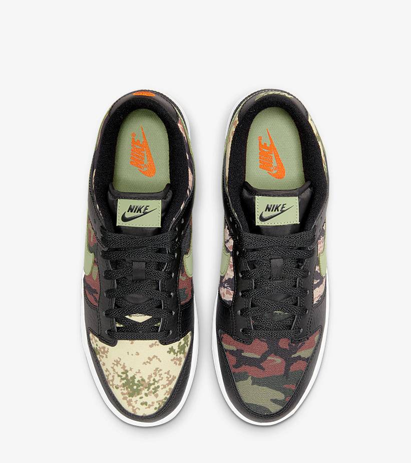 【国内 7/16、7/30 発売予定】ナイキ ダンク ロー SE “マルチカモ/ブラック/オイルグレー” (NIKE DUNK LOW SE “Multi Camo/Black/Oil Green”) [DH0957-001]