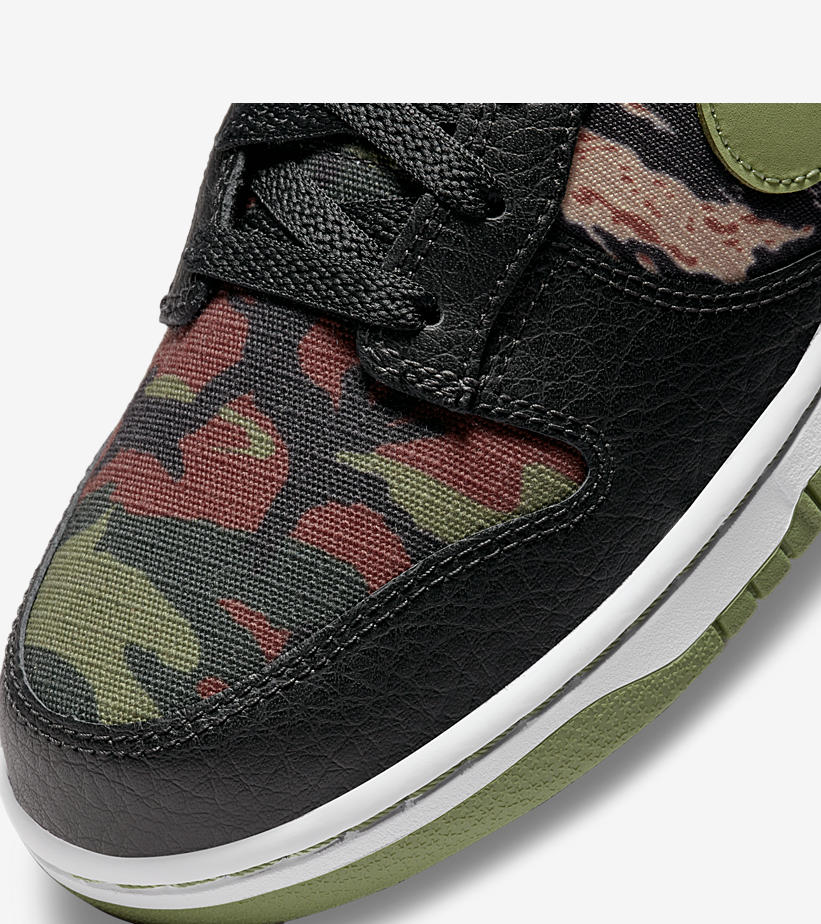 【国内 7/16、7/30 発売予定】ナイキ ダンク ロー SE “マルチカモ/ブラック/オイルグレー” (NIKE DUNK LOW SE “Multi Camo/Black/Oil Green”) [DH0957-001]