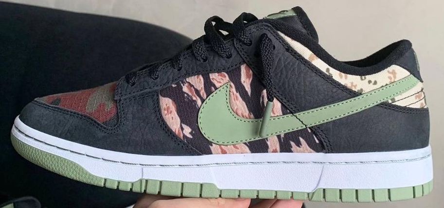 【国内 7/16、7/30 発売予定】ナイキ ダンク ロー SE “マルチカモ/ブラック/オイルグレー” (NIKE DUNK LOW SE “Multi Camo/Black/Oil Green”) [DH0957-001]