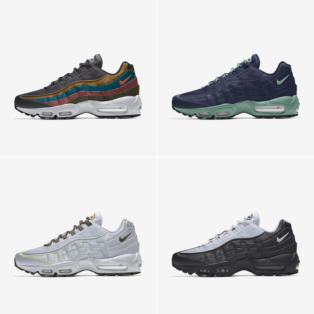 【NIKE BY YOU】わずかに光沢のあるツイルやクラシックレザーなどでカスタマイズ可能！ナイキ エア マックス 95 (NIKE AIR MAX 95) [DM1182-991]