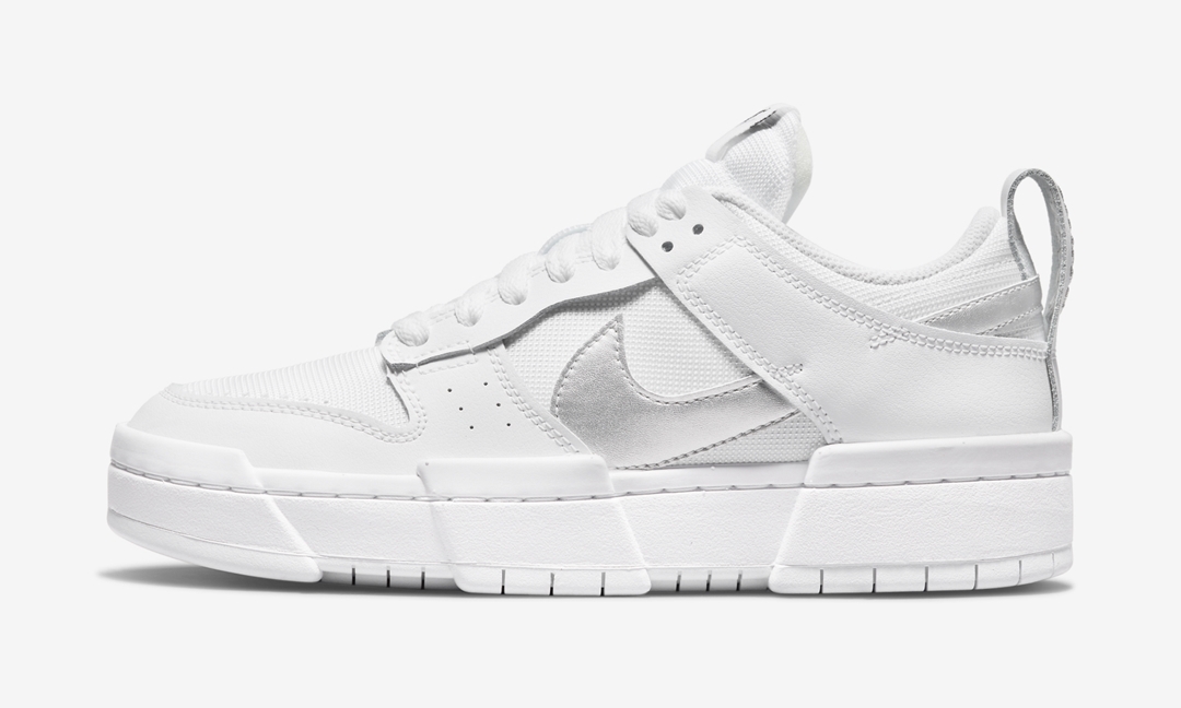 ナイキ ウィメンズ ダンク ロー “ホワイト/メタリックシルバー” (NIKE WMNS “DUNK” LOW DISRUPT “White/Metallic Silver”) [DJ6226-100]