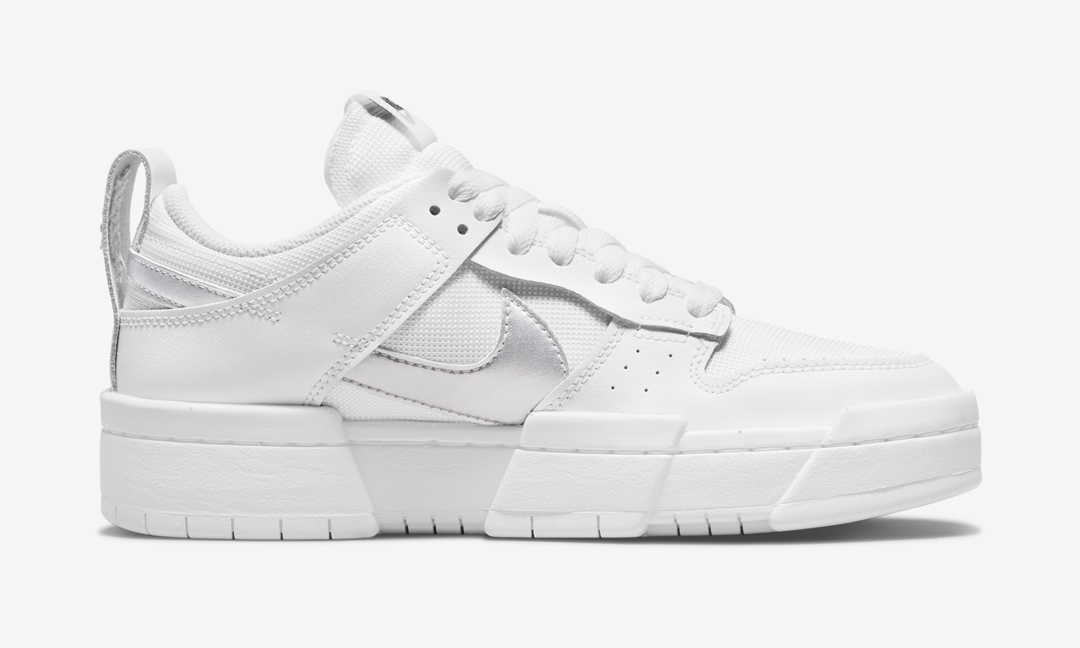 ナイキ ウィメンズ ダンク ロー “ホワイト/メタリックシルバー” (NIKE WMNS “DUNK” LOW DISRUPT “White/Metallic Silver”) [DJ6226-100]