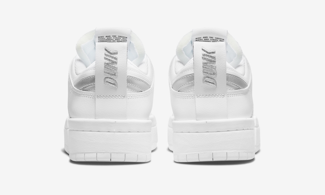 ナイキ ウィメンズ ダンク ロー “ホワイト/メタリックシルバー” (NIKE WMNS “DUNK” LOW DISRUPT “White/Metallic Silver”) [DJ6226-100]