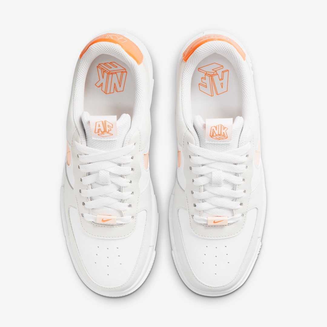 ナイキ ウィメンズ エア フォース 1 ロー ピクセル “ホワイト/オレンジ” (NIKE WMNS AIR FORCE 1 LOW PIXEL “White/Orange”) [DM3036-100]