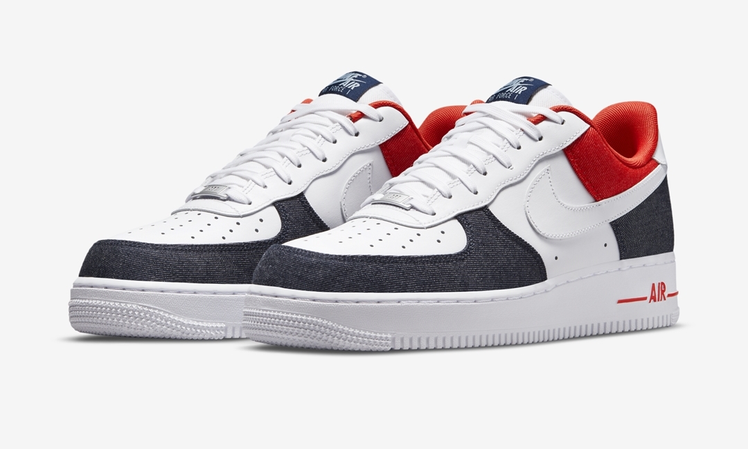 ナイキ エア フォース 1 ロー “ホワイト/デニム/レッド” (NIKE AIR FORCE 1 LOW “White/Denim/Red”) [DJ5174-100]