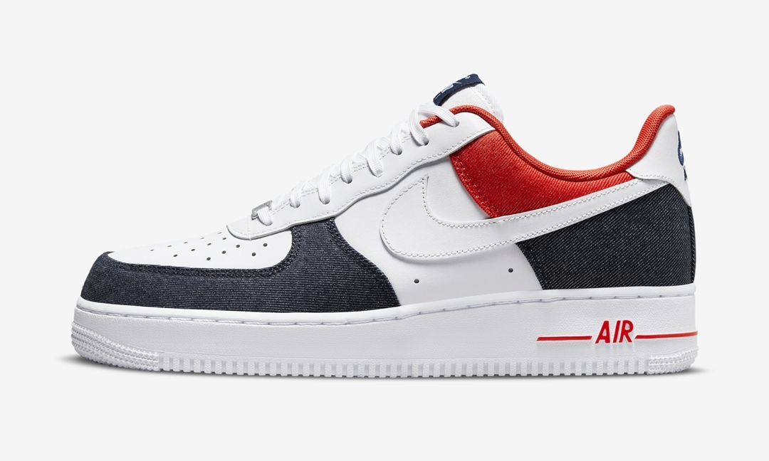 ナイキ エア フォース 1 ロー “ホワイト/デニム/レッド” (NIKE AIR FORCE 1 LOW “White/Denim/Red”) [DJ5174-100]