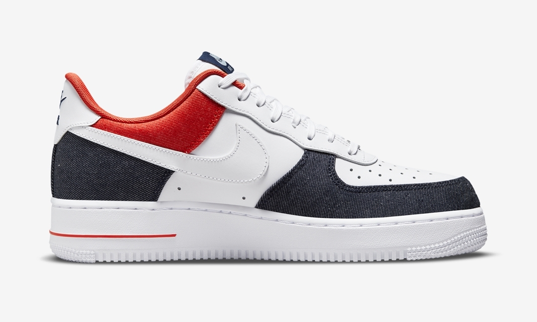 ナイキ エア フォース 1 ロー “ホワイト/デニム/レッド” (NIKE AIR FORCE 1 LOW “White/Denim/Red”) [DJ5174-100]