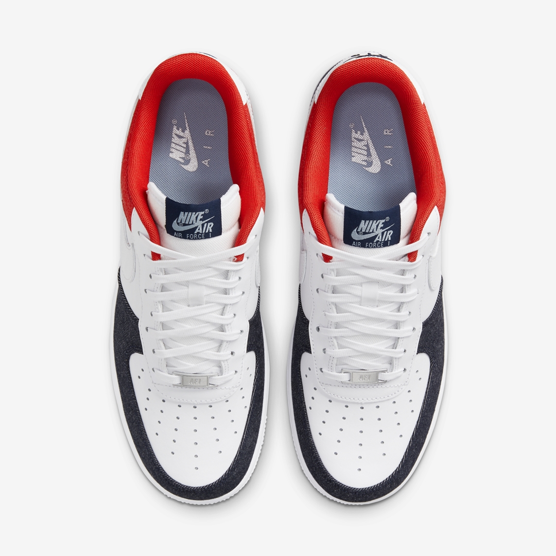 ナイキ エア フォース 1 ロー “ホワイト/デニム/レッド” (NIKE AIR FORCE 1 LOW “White/Denim/Red”) [DJ5174-100]