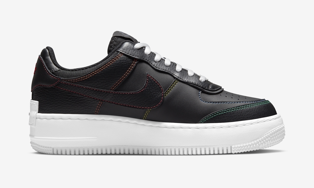 ナイキ ウィメンズ エア フォース 1 ロー シャドウ “マルチステッチ/ブラック” (NIKE WMNS AIR FORCE 1 LOW SHADOW “Multi Stitch/Black”) [DJ5998-001]