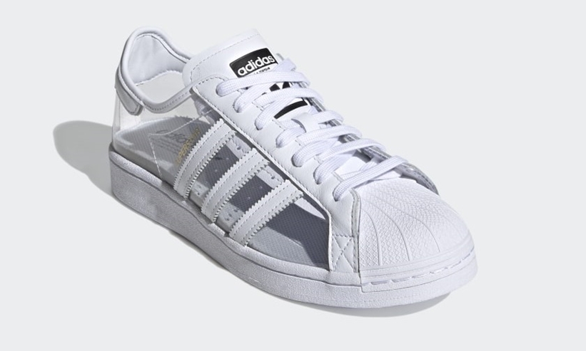 【ZOZO 限定】中に履いたソックスを引き立てる、透明なスーパースター！adidas Originals SUPERSTAR “White/Grey” (アディダス オリジナルス スーパースター “ホワイト/グレー”) [FZ0245]