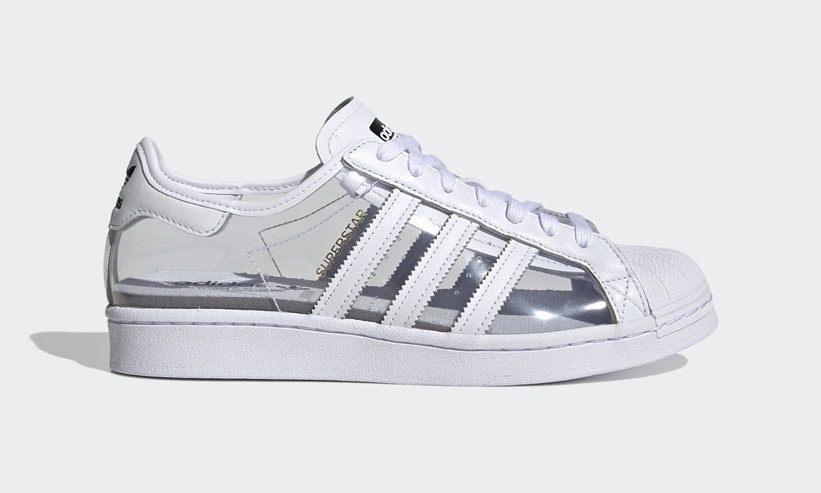 【ZOZO 限定】中に履いたソックスを引き立てる、透明なスーパースター！adidas Originals SUPERSTAR “White/Grey” (アディダス オリジナルス スーパースター “ホワイト/グレー”) [FZ0245]