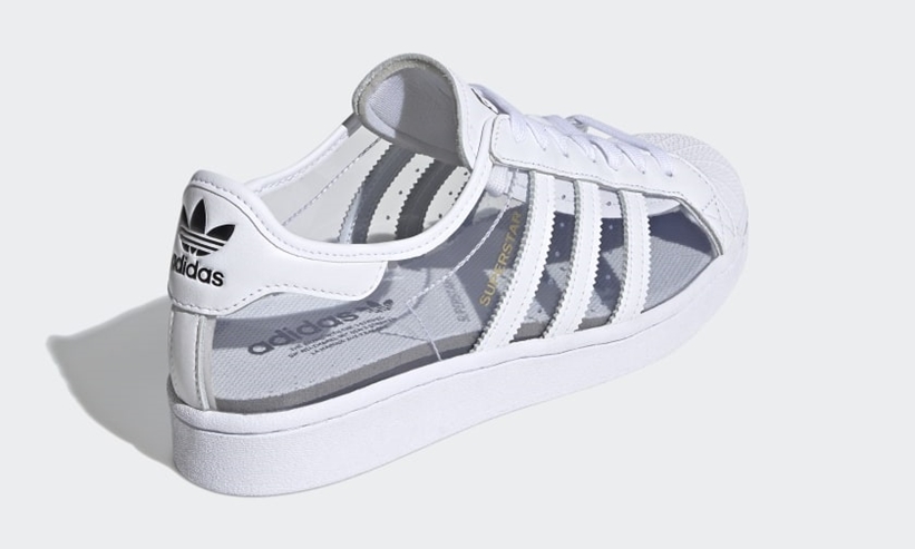 【ZOZO 限定】中に履いたソックスを引き立てる、透明なスーパースター！adidas Originals SUPERSTAR “White/Grey” (アディダス オリジナルス スーパースター “ホワイト/グレー”) [FZ0245]