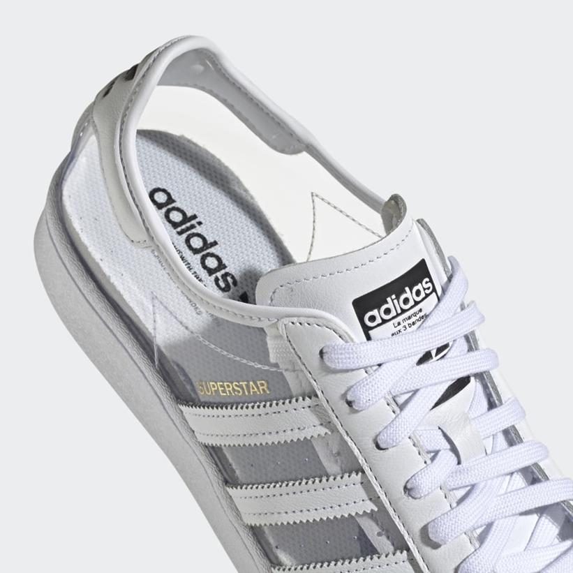 【ZOZO 限定】中に履いたソックスを引き立てる、透明なスーパースター！adidas Originals SUPERSTAR “White/Grey” (アディダス オリジナルス スーパースター “ホワイト/グレー”) [FZ0245]