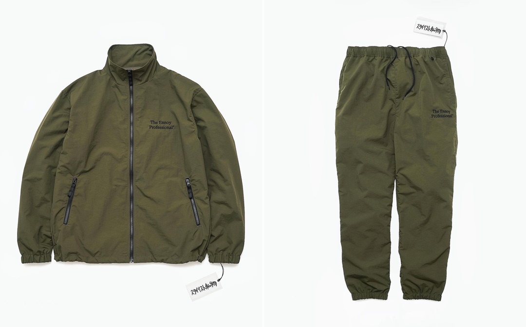 ENNOY × スタイリスト私物 コラボ NYLON JACKET/NYLON PANTS “Olive”が3/26 抽選販売 (エンノイ stylistshibutsu)