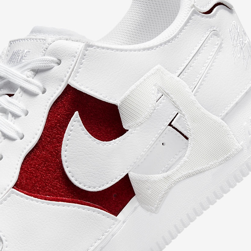 カスタム前提のナイキ エア フォース 1/1 ロー “ホワイト/レッド” (NIKE AIR FORCE 1/1 LOW “White/Red”) [DC9895-100]