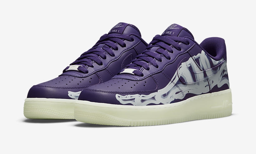 【国内 10/21、12/23 発売】ナイキ エア フォース 1 ロー “ハロウィン 2021/パープルスケルトン” (NIKE AIR FORCE 1 LOW “Halloween 2021/Purple Skeleton”) [CU8067-500/DC8891-001]