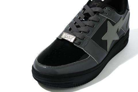 BAPE STA 新作！人気のパテント素材を使用した「BAPE STA LOW “Black/White”」が4/10 発売 (A BATHING APE ア ベイシング エイプ)