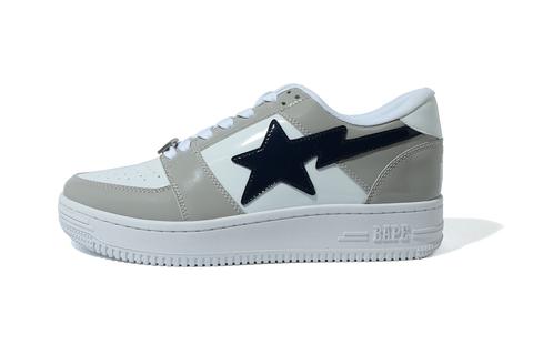 BAPE STA 新作！人気のパテント素材を使用した「BAPE STA LOW “Black/White”」が4/10 発売 (A BATHING APE ア ベイシング エイプ)