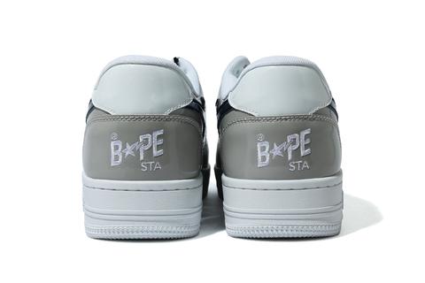 BAPE STA 新作！人気のパテント素材を使用した「BAPE STA LOW “Black/White”」が4/10 発売 (A BATHING APE ア ベイシング エイプ)