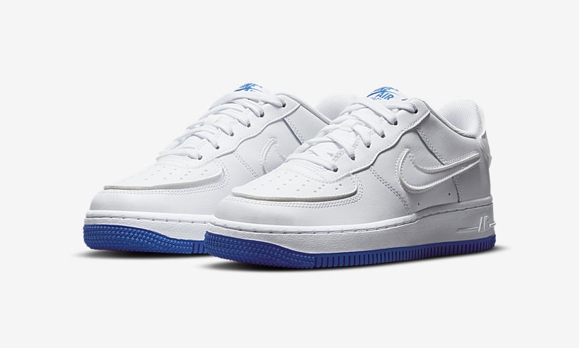 ナイキ GS エア フォース 1/1 ロー “ホワイト/サファイアブルー” (NIKE GS AIR FORCE 1/1 LOW “White/Sapphire Blue”) [DB4545-105]