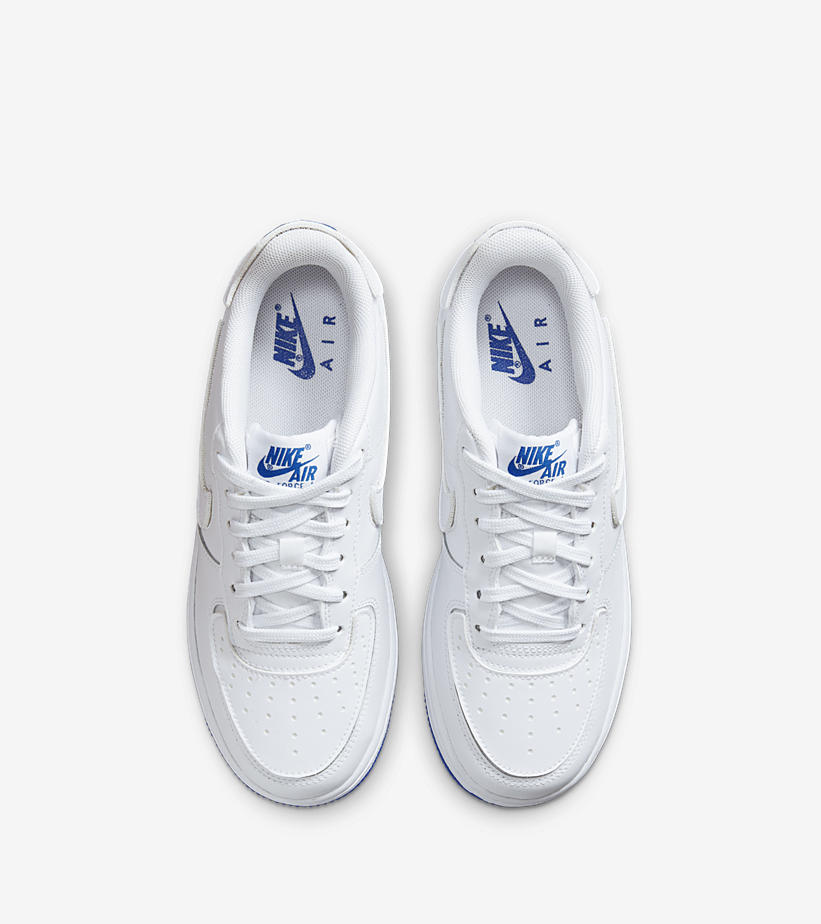 ナイキ GS エア フォース 1/1 ロー “ホワイト/サファイアブルー” (NIKE GS AIR FORCE 1/1 LOW “White/Sapphire Blue”) [DB4545-105]