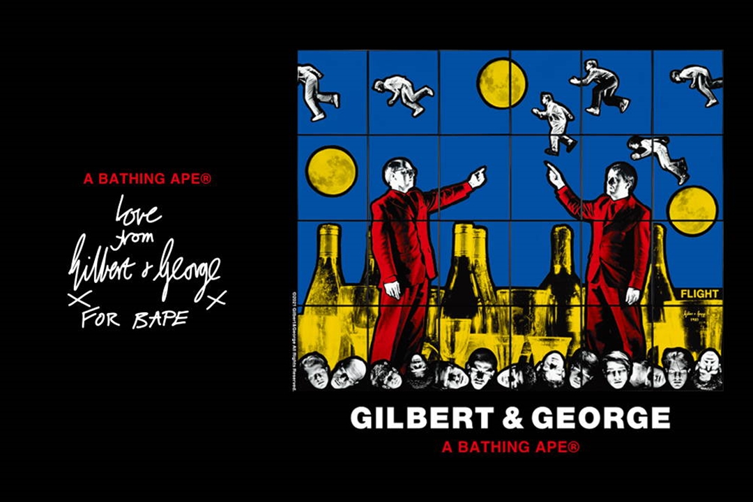 BAPE STORE LONDON開店記念！A BATHING APE × GILBERT&GEORGE コラボレーションが4/17 発売 (ア ベイシング エイプ ギルバート&ジョージ)