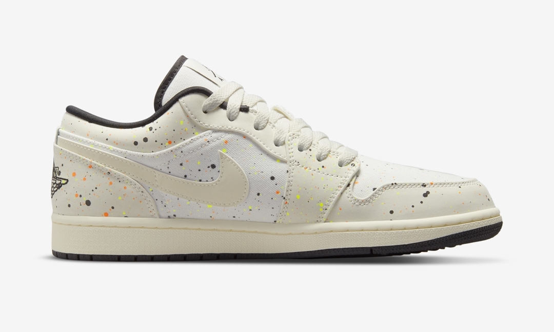 ナイキ エア ジョーダン 1 ロー “ブラッシュスウッシュ/セイル/ブラック” (NIKE AIR JORDAN 1 LOW “Brush Swoosh/Sail/Black”) [DM3528-100]